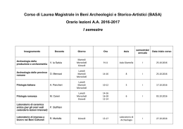 Lezioni LM BASA I semestre