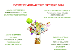 eventi di animazione ottobre 2016