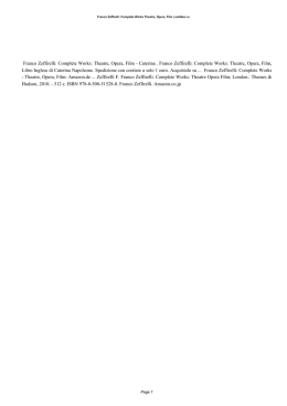 Franco Zeffirelli: Complete Works Theatre, Opera, Film PDF