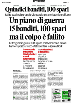 02 10 16 LIVORNO Quindici banditi, 100 spari
