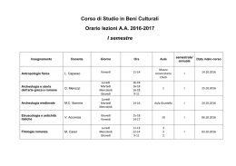 Lezioni LT Beni Culturali I semestre