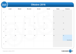 Calendario ottobre 2016