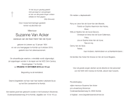 Suzanne Van Acker - Begrafenissen Stockman