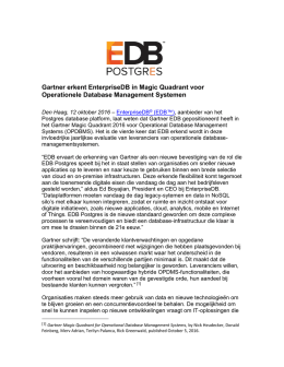 Gartner erkent EnterpriseDB in Magic Quadrant voor