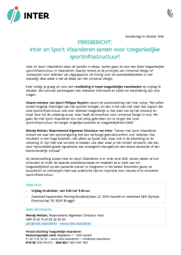 Inter en Sport Vlaanderen samen voor toegankelijke