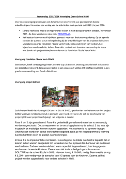 Jaarverslag 2015/2016 Vereniging Green School Haïti Voor onze
