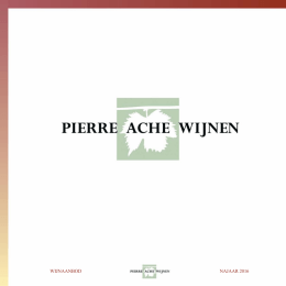 Wijnbrochure - Pierre Ache Wijnen