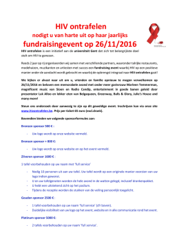 HIV ontrafelen fundraisingevent op 26/11/2016