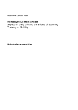 Proefschrift Gera de Haan Homonymous Hemianopia