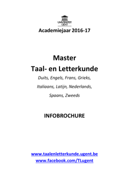 Brochure TL MA 2016-17 - Taal- en Letterkunde