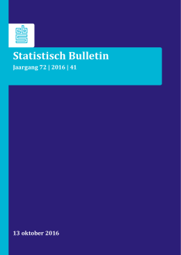 Statistisch Bulletin no. 41 (13 oktober 2016)