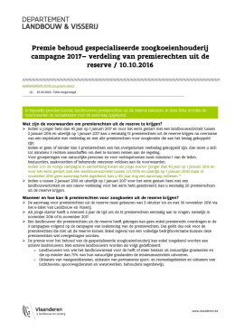 premierechten uit de reserve - Departement Landbouw en Visserij