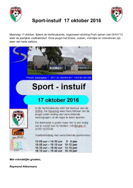 Sport-instuif 17 oktober 2016