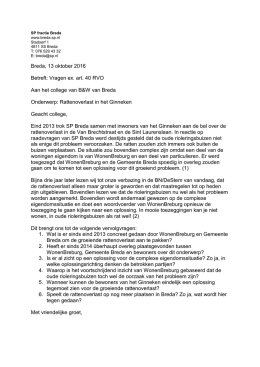 Breda, 13 oktober 2016 Betreft: Vragen ex. art. 40 RVO