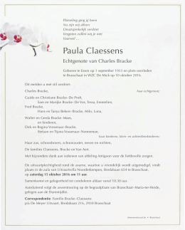 Paula Claessens °01/09/1933