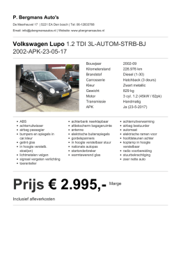 Prijs &euro; 2.995,