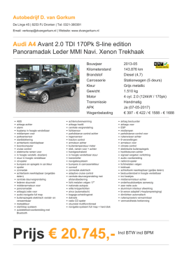 Audi A4 Avant 2.0 TDI 170Pk S-line edition Panoramadak Leder