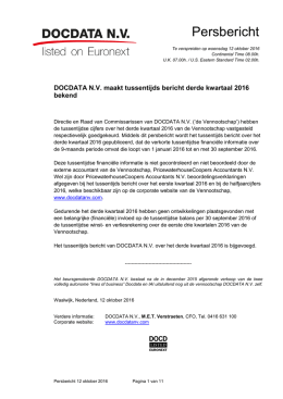 Persbericht - docdata nv