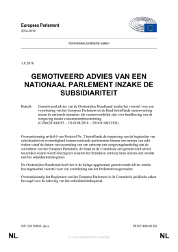 NL NL GEMOTIVEERD ADVIES VAN EEN NATIONAAL