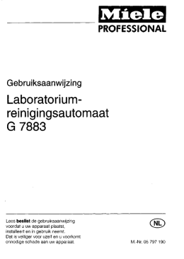 Miele G7883 manual NL