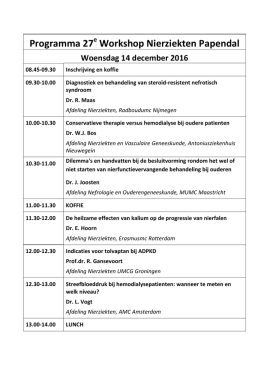 Programma 27 Workshop Nierziekten Papendal