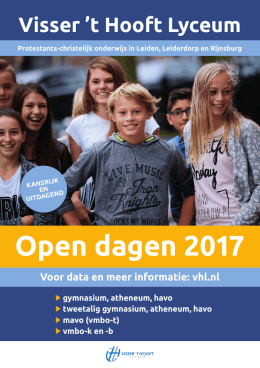 Open dagen 2017 - Visser `t Hooft Lyceum