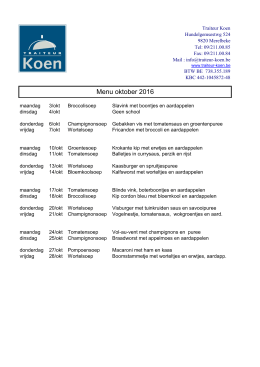 Menu oktober 2016 - Paus Johannescollege Merelbeke