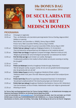 DomusDag 2016 - Nederlandse Vereniging voor Medische