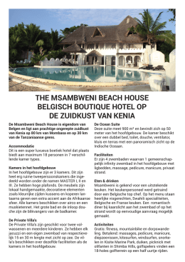 the msambweni beach house belgisch boutique hotel op de