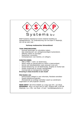 ESAP Systems ontwerpt en levert material handling en