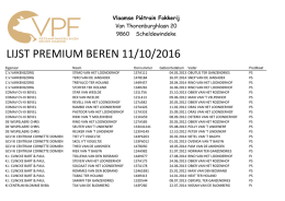 LIJST PREMIUM BEREN 11/10/2016 - Vlaamse Piétrain Fokkerij vzw