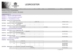 Lesrooster Bachelor of Arts in de geschiedenis 1ste semester