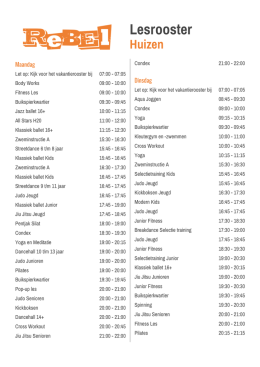 lesrooster als PDF