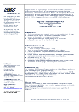 Regionale Procesmanager VIR - GGD Gelderland-Zuid