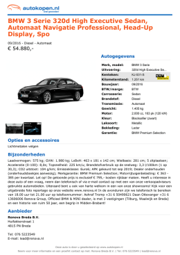 BMW 3 Serie 320d High Executive Sedan, Automaat