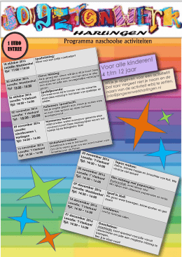 Naschoolse activiteiten - Jongerenwerk Harlingen