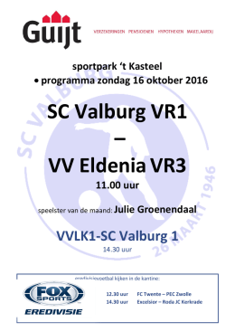 SC Valburg VR1 – VV EldeniaVR3