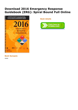 2016 Emergency Response Guidebook (ERG