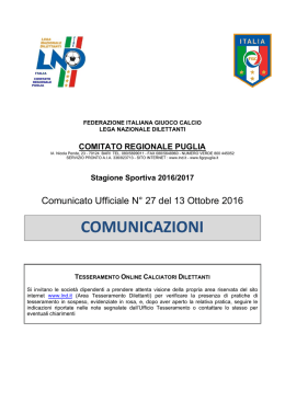 comunicazioni - CalcioWebPuglia
