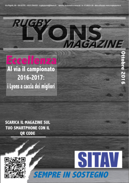 Ottobre 2016 - Rugby Lyons