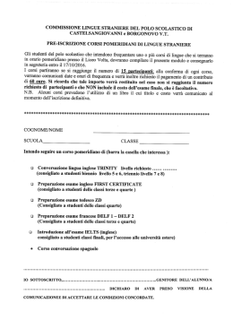 pre-iscrizione corsi pomeridiani di lingue straniere