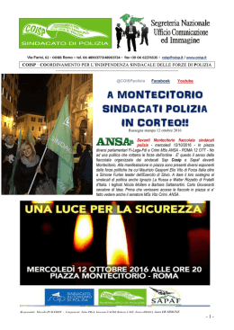A MONTECITORIO SINDACATI POLIZIA IN CORTEO!!