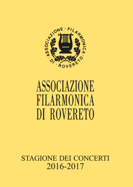 libretto stagione 2016/17 - Associazione Filarmonica di Rovereto