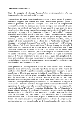Postnichilisimo ecofenomenologico. Per una