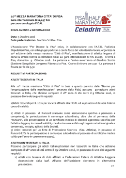 10^ mezza maratona citta` di pisa