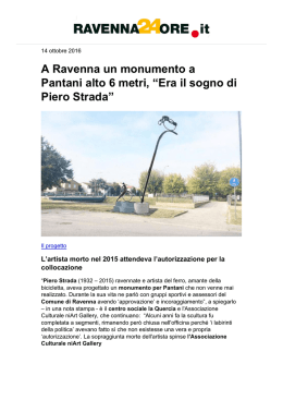 A Ravenna un monumento a Pantani di 6 metri