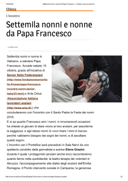 Settemila nonni e nonne da Papa Francesco