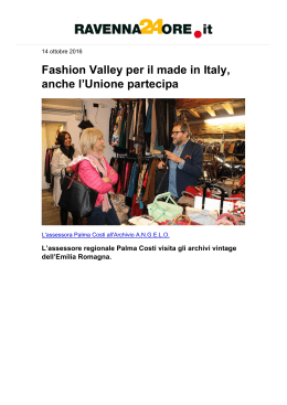 Fashion Valley per il made in Italy, anche l