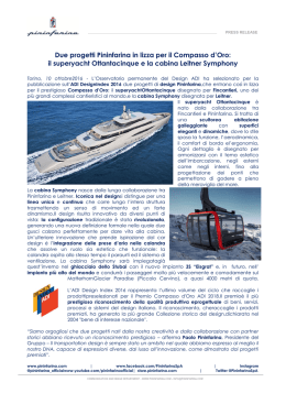 Due progetti Pininfarina in lizza per il Compasso d`Oro: il superyacht