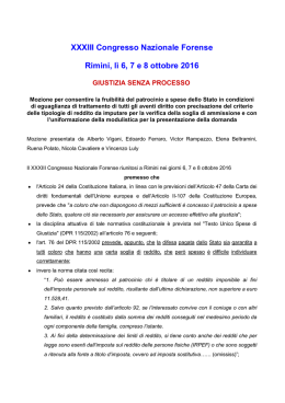 XXXIII Congresso Nazionale Forense Rimini, lì 6, 7 e 8 ottobre 2016